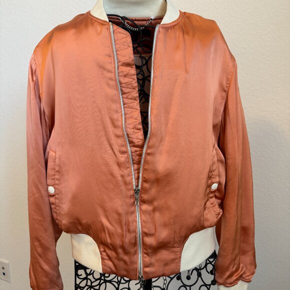 Cute Rag & Bone Salmon Satin Bomber / Baseball Jacket XS - Picture 2 of 10